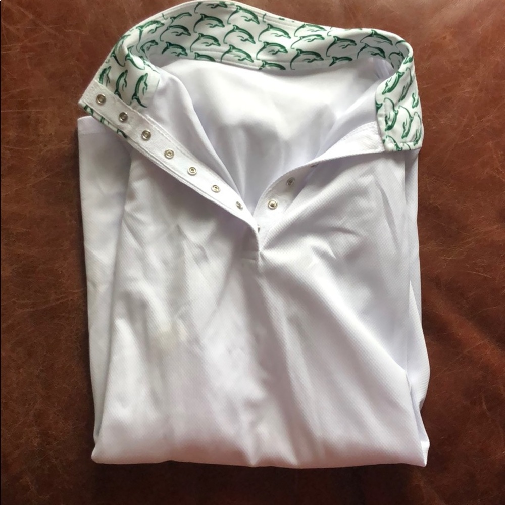 Equestrian Show Shirt, Quarter Button. Small.